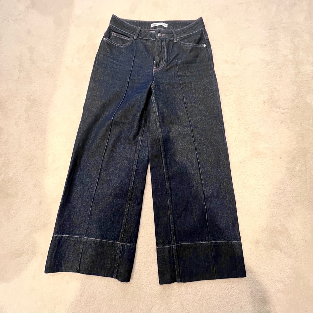 Zara Wide-Leg Dark Indigo Jeans